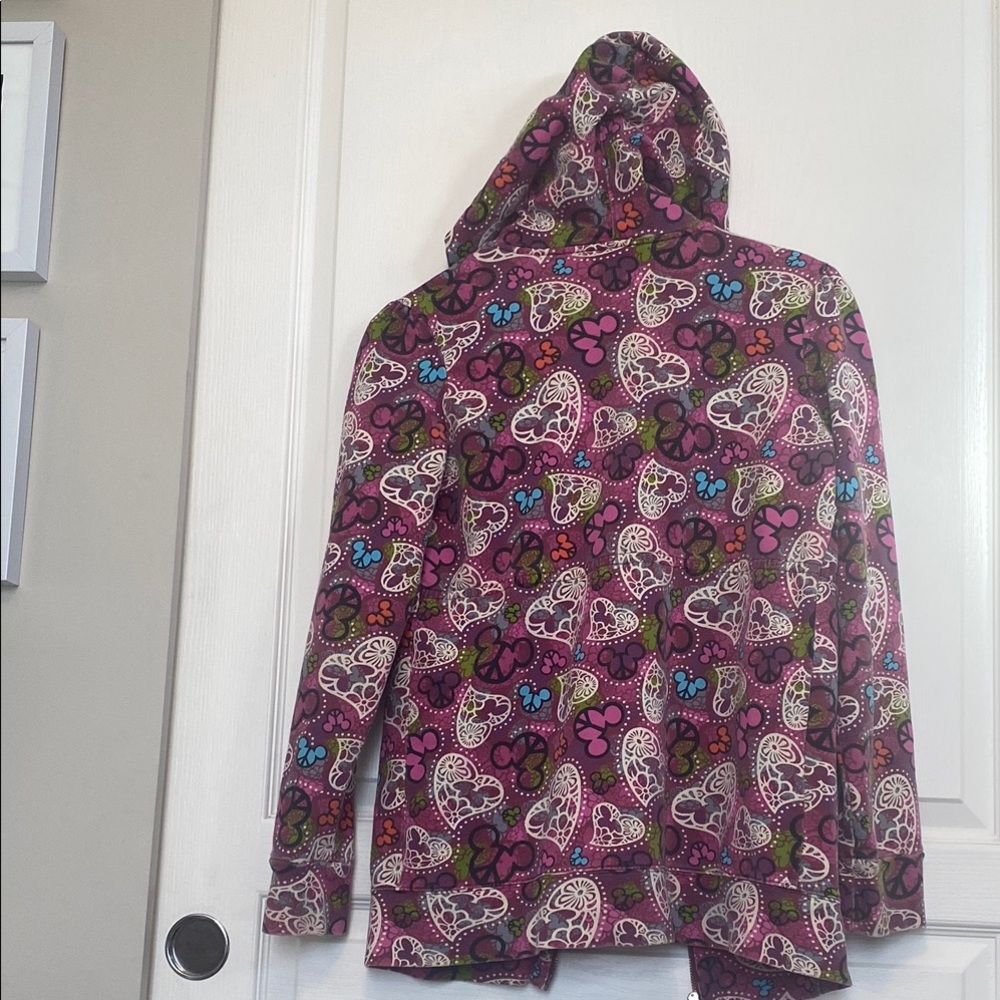 Disney Purple Hooded Sweatshirt with Vibrant Floral Design - Picture 9 of 9